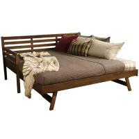 Wade Logan Araoluwa Solid Wood Day Bed Frame With Pull-Out Pop Up Trundle Bed
