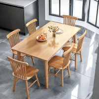 Corrigan Studio 51.18" Burlywood Solid Wood Rectangular Dining Table