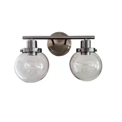 Ebern Designs 2-Light Black Wall Sconce Lighting Wall Lamp With Clear Glass Shade