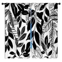 Hokku Designs Lush Foliage Window Curtains Nature Print Vibrant Botanical Drapes - 2 Panels