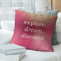 East Urban Home Explore Dream Discover Pillow