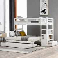 Harriet Bee Eriyan Twin over Twin Standard Bunk Bed with Trundle by Harriet Bee