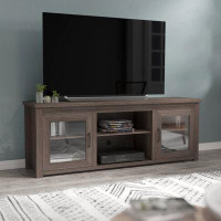 Flash Furniture Classic TV Stand for up to 80" TVs with Glass Fronted Doors and 3 Shelves