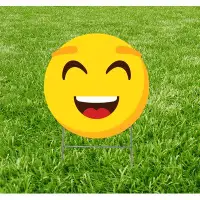 Trinx Emoji Smile Face Yard Garden Stake