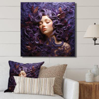 Mercer41 Woman Yoga Nidra In Purple - Yoga Wall Art Living Room