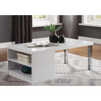 Ivy Bronx Coffee Table With Chrome Legs And Open Compartments