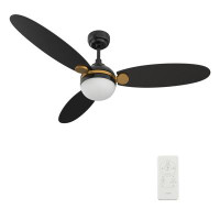 Everly Quinn Raddix 52'''' Smart Ceiling Fan With Remote, Light Kit IncludedWorks With Google Assistant And Amazon Alexa