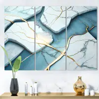 Design Art Abstract Geode White II - Marble Abstract Canvas Wall Art Set