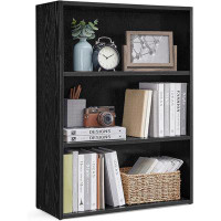 Ebern Designs Bookshelf, 23.6 Inches Wide, 3-Tier Open Bookcase With Adjustable Storage Shelves, Floor Standing Unit, Eb