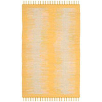 Union Rustic Annia Abstract Handmade Flatweave Cotton Gold Area Rug
