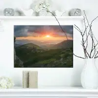 East Urban Home Landscapes 'Panorama of Sunrise in the Mountain' Photographic Print on Wrapped Canvas
