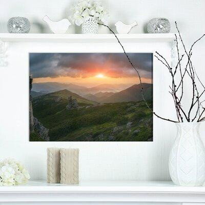 East Urban Home Landscapes 'Panorama of Sunrise in the Mountain' Photographic Print on Wrapped Canvas in Arts & Collectibles