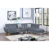 Everly Quinn 2PC Wood Frame Sectional Sofa