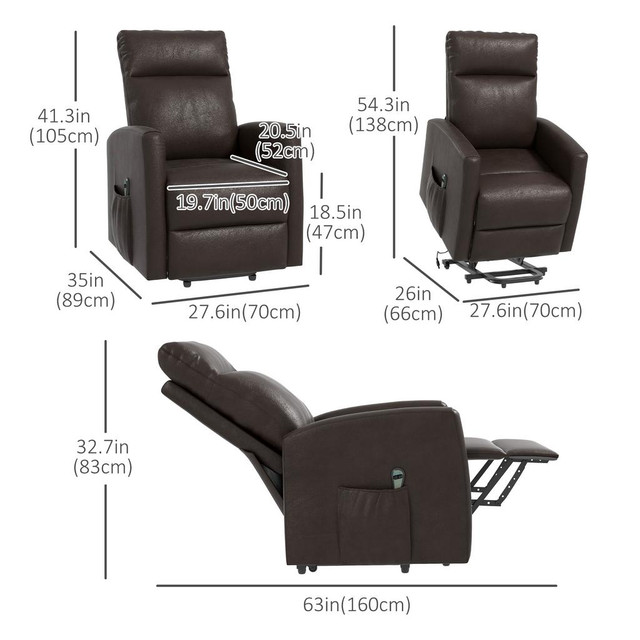 Lift Chair 27.6" x 35" x 41.3" Coffee in Chairs & Recliners - Image 3