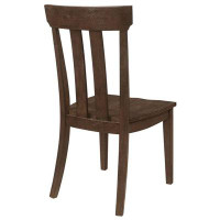 Red Barrel Studio Kirbo Solid Wood Slat Back Side Chair in Brown Oak