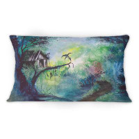 East Urban Home A Fairy Tale House On The Giant Tree Branch - Traditional Printed Throw Pillow 1