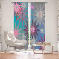 East Urban Home Lined Window Curtains 2-panel Set for Window Size by Pam Amos - Starburst Blue PInk