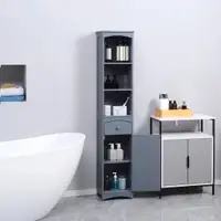 Bathroom Floor Cabinet 13.4" x 9.4" x 66.9" Gray