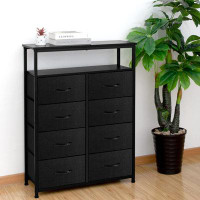 Rebrilliant Modern 8-Drawer Dresser With Double Shelf: Versatile Storage Organizer For Bedroom, Entryway, And Living Roo