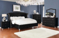 Coaster Deanna Bedroom Set Black velvet - 4 or 5 Piece - Delivery & Assembly available