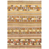 Nalbandian One-of-a-Kind Hand-Knotted 1960s 3'11" x 5'4" Wool Area Rug in Yellow/Brown
