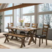 Solidwood Oak Finish Dining Set in Chatham