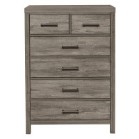 Millwood Pines Rustic Style Bedroom Chest Of 6 Drawers Grey Finish Premium Melamine Laminate Wooden Furniture 1Pc