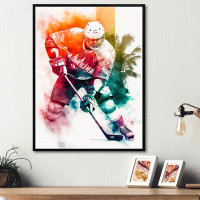 Red Barrel Studio Hockey sur glace pendant le match I - reproduction sur toile