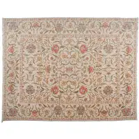 Aga John Oriental Rugs One-of-a-Kind Hand-Knotted Beige/Red/Green 9' x 11'7" Wool Area Rug