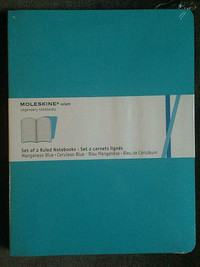 SEALED Moleskine volant Legendary Collection Set of 2 Notebooks Manganese Blue, 5 x 8 1/4