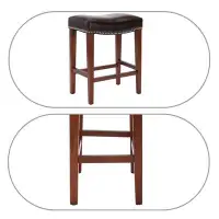 Red Barrel Studio High quality stool set of 2 with wooden legs and PU leather