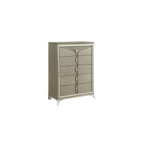 Mercer41 Archan Modern Style 5-Drawer Chest Made With Wood & Mirrored Drawer Handles