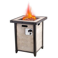 Modern Depo 24.41" H x 20.08" W Magnesium Oxide Propane Outdoor Fire Pit Table