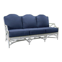 David Francis Furniture Chippendale 78" Wide Outdoor Patio Sofa with Cushions