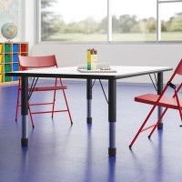 Factory Direct Partners Rectangle Dry Erase Adjustable Height Activity Table with Chunky Legs