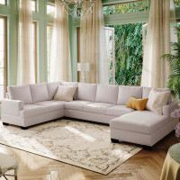 Mercer41 Modern Large Upholstered  U-Shape Sectional Sofa