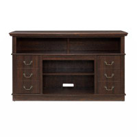 Charlton Home Traditional TV Media Stand Farmhouse Rustic Entertainment Console For TV Up To 65" With Open And Closed St