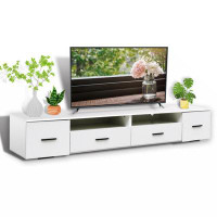 Latitude Run® White TV Stand For Living Room,  Modern Entertainment Centre Stand For TV Up To 90 Inch, Large Led TV Stan