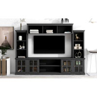 Red Barrel Studio Sasheer Minimalism Entertainment Wall Unit with Bridge, Modern TV Console Table for TVs up to 70"