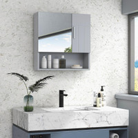 Mirror Cabinet 21.3" x 6" x 21.8" Grey