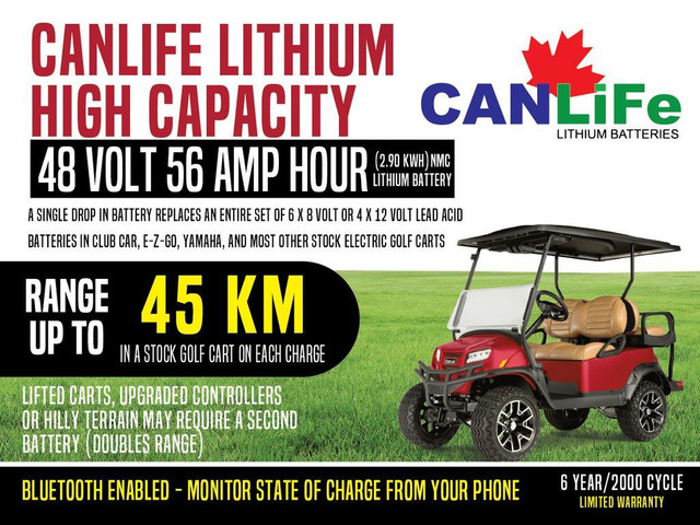 Upgrade Your Electric Golf Cart Batteries To Extended Long Life, Lightweight Zero Maintenance CanLiFe Lithium Batteries in ATV Parts, Trailers & Accessories - Image 4