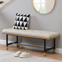 Ebern Designs Makayla Faux Leather Upholstered Bench