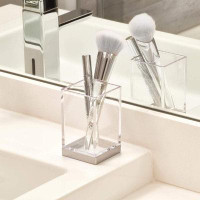 Rebrilliant Clarity Metal Tumbler Makeup Brush Toothbrush Holder For Bathroom, Countertop, Desk, Dorm, College And Vanit