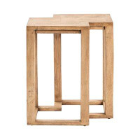 Loon Peak Solid Wood Abstract End Table