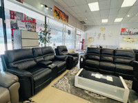 Black Leather Recliner Couch Set  on Sale !! Cash on Delivery Avaialble !!