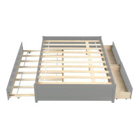 BONYOUN Platform Bed Frame with Twin Size Trundle Mattress Frame