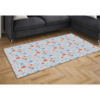 Bungalow Rose Floral And Butterfly Print Area Rug