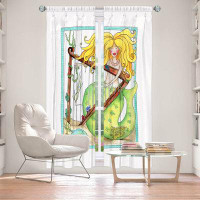 East Urban Home Lined Window Curtains 2-panel Set for Window Size 80" x 52" by Marley Ungaro - Strumming Mermaid