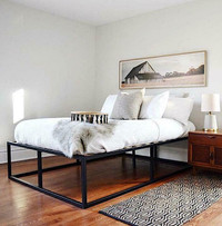Modern Metal Platform Bed Frame with Large Storage Space Twin Queen King Full Mattress
