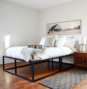 Modern Metal Platform Bed Frame with Large Storage Space Twin Queen King Full Mattress Canada Preview